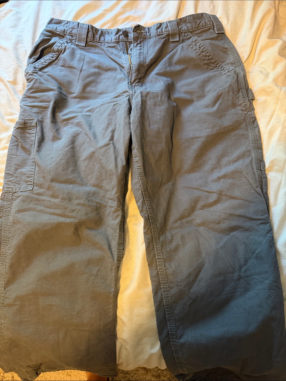 Carhartt Gray Work Cargo Pants - Straight Fit